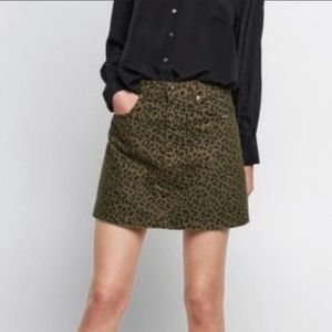 Zara Leopard Print Mini Skirt
